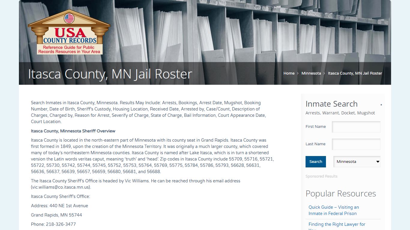 Itasca County, MN Jail Roster | Name Search