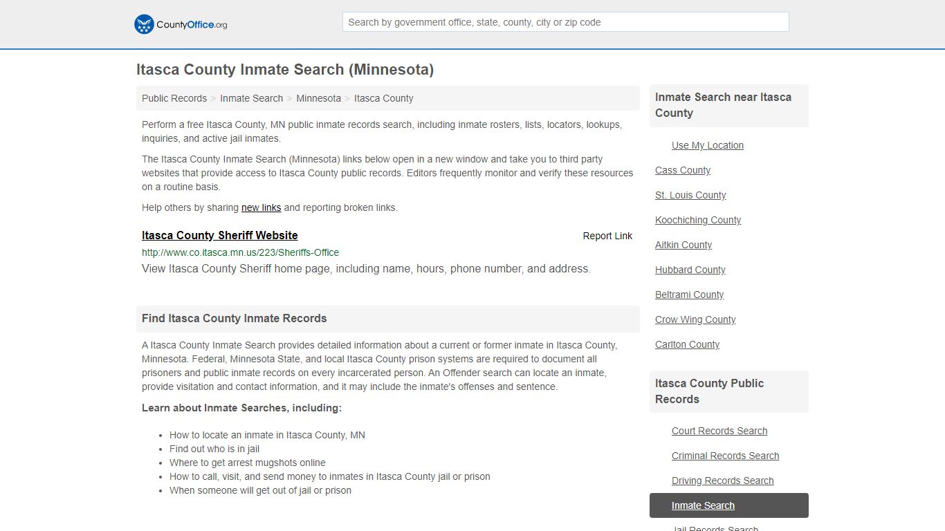Inmate Search - Itasca County, MN (Inmate Rosters & Locators)